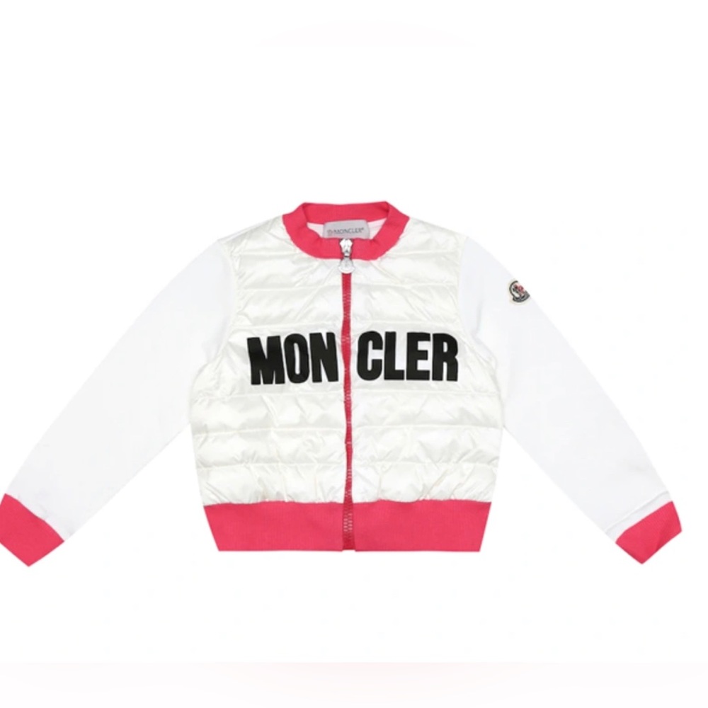 Moncler Kids' Logo Down And Cotton Knit Jacket